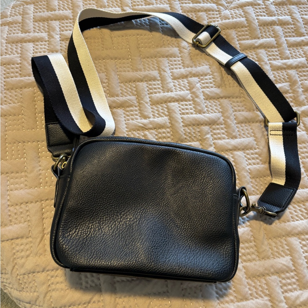 Stylish Black Faux Leather Crossbody Bag